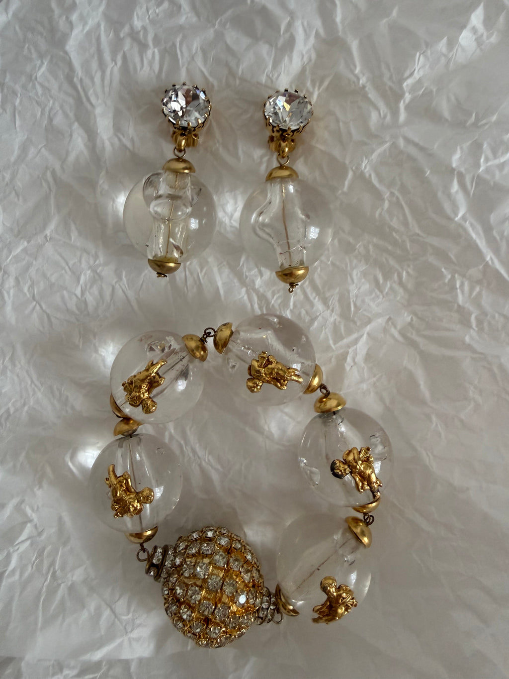Rare Gianfranco Ferré early 90s set bracelet and earrings