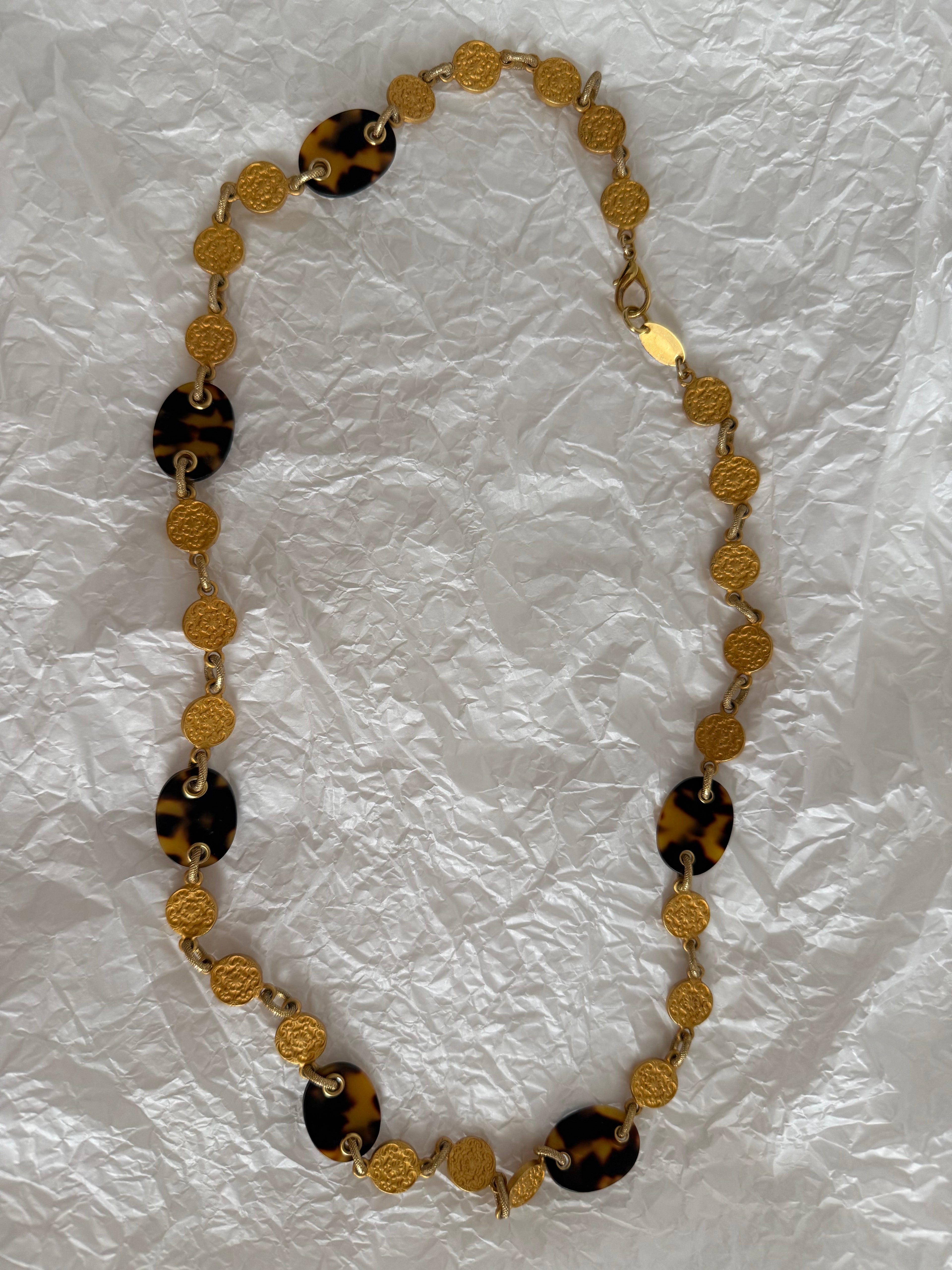 Vintage 90s necklace turtle gold chain