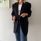 Yves Saint Laurent black wool cachemire blazer 90s