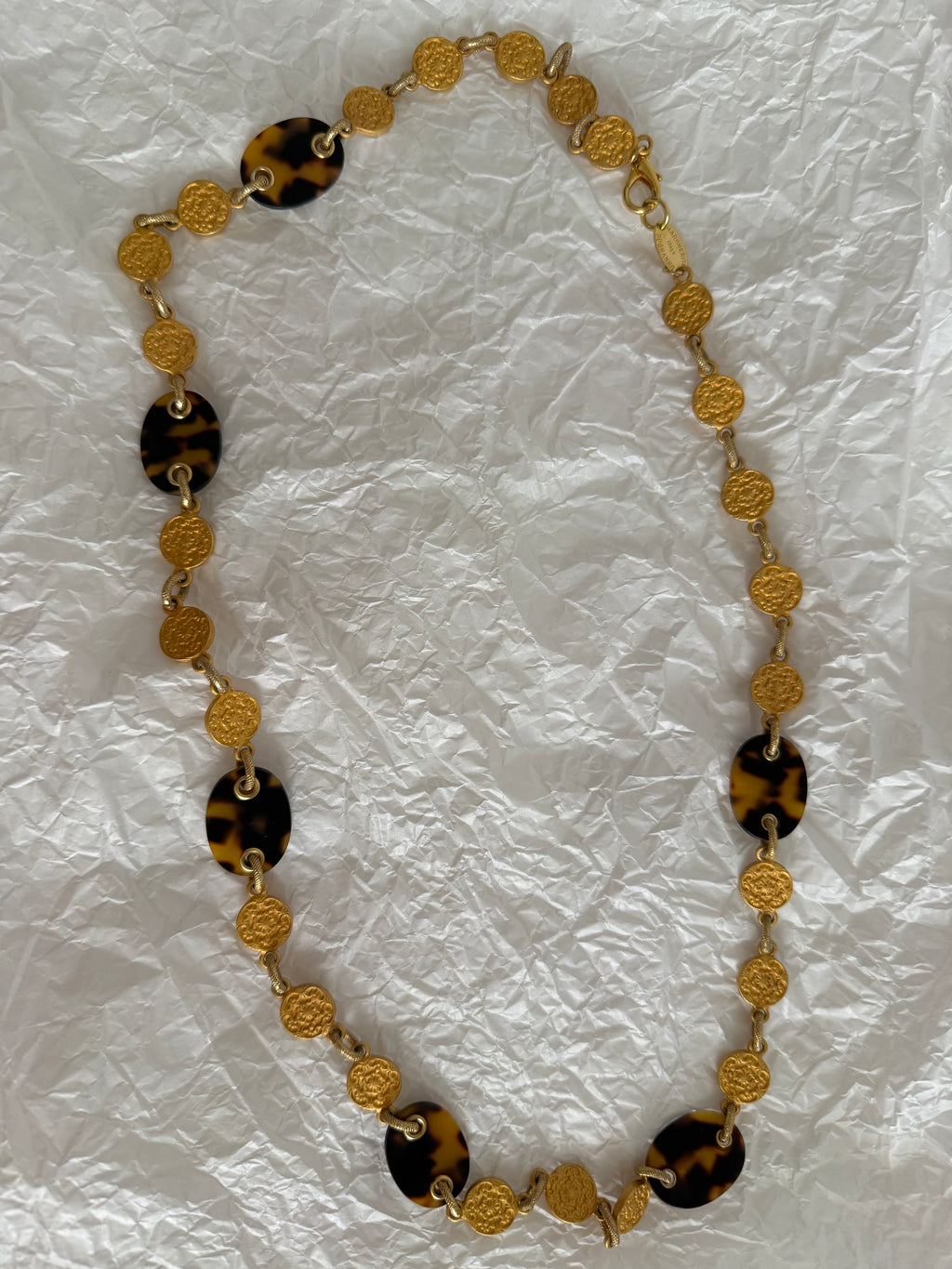 Vintage 90s necklace turtle gold chain