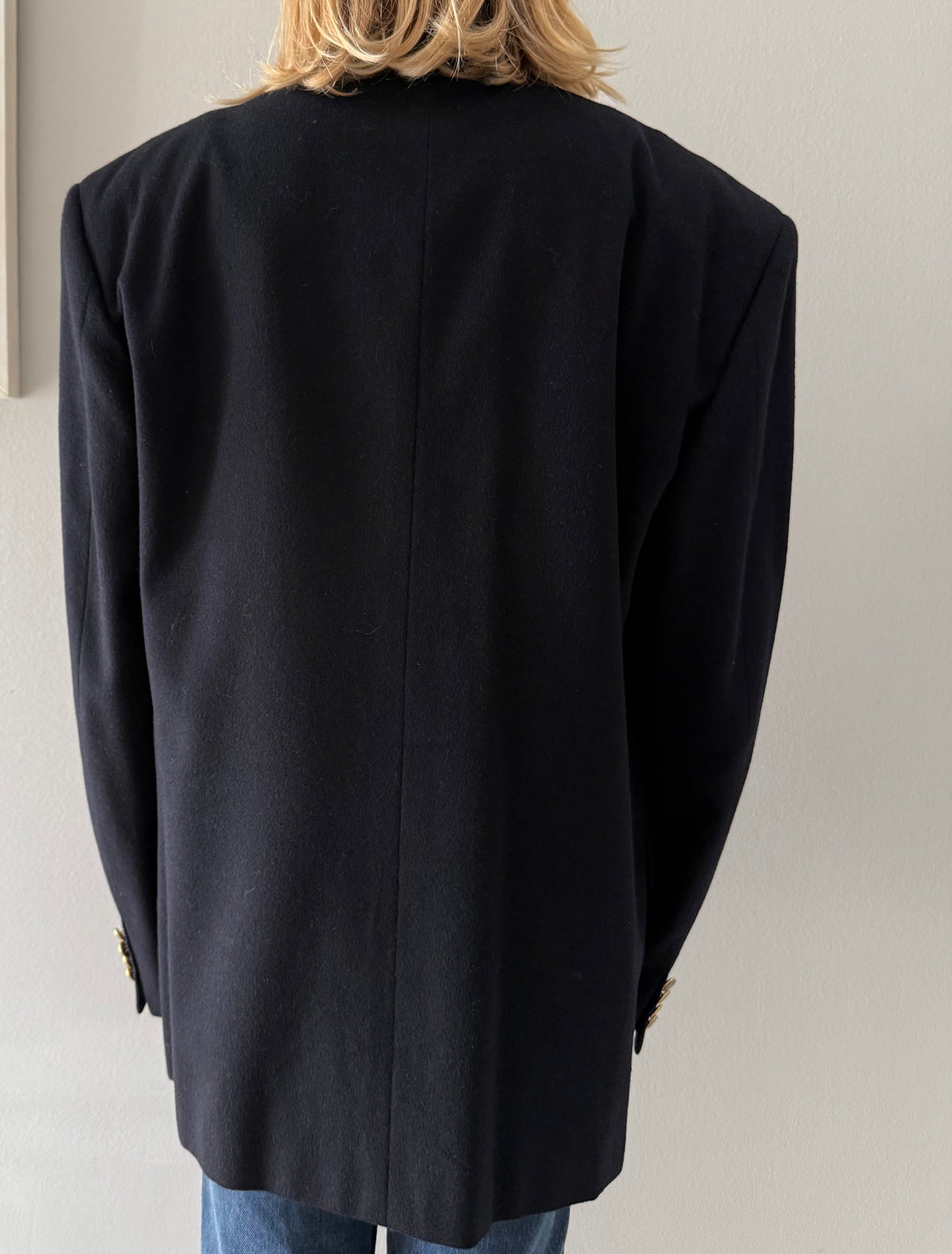 Yves Saint Laurent black wool cachemire blazer 90s