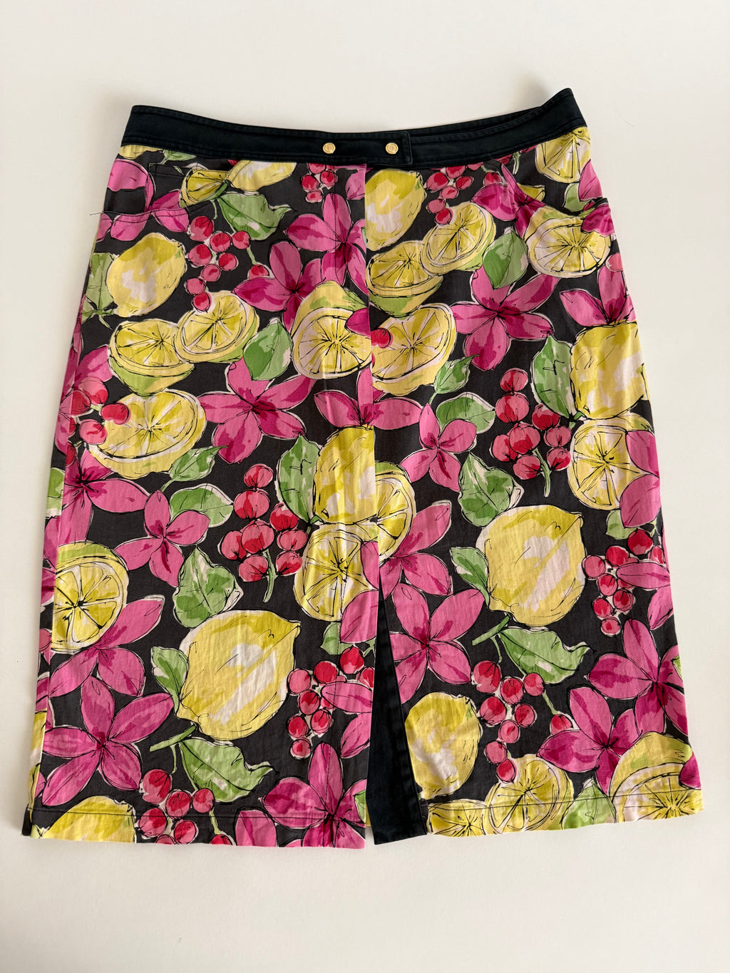 Blumarine summer lemon print vintage skirt