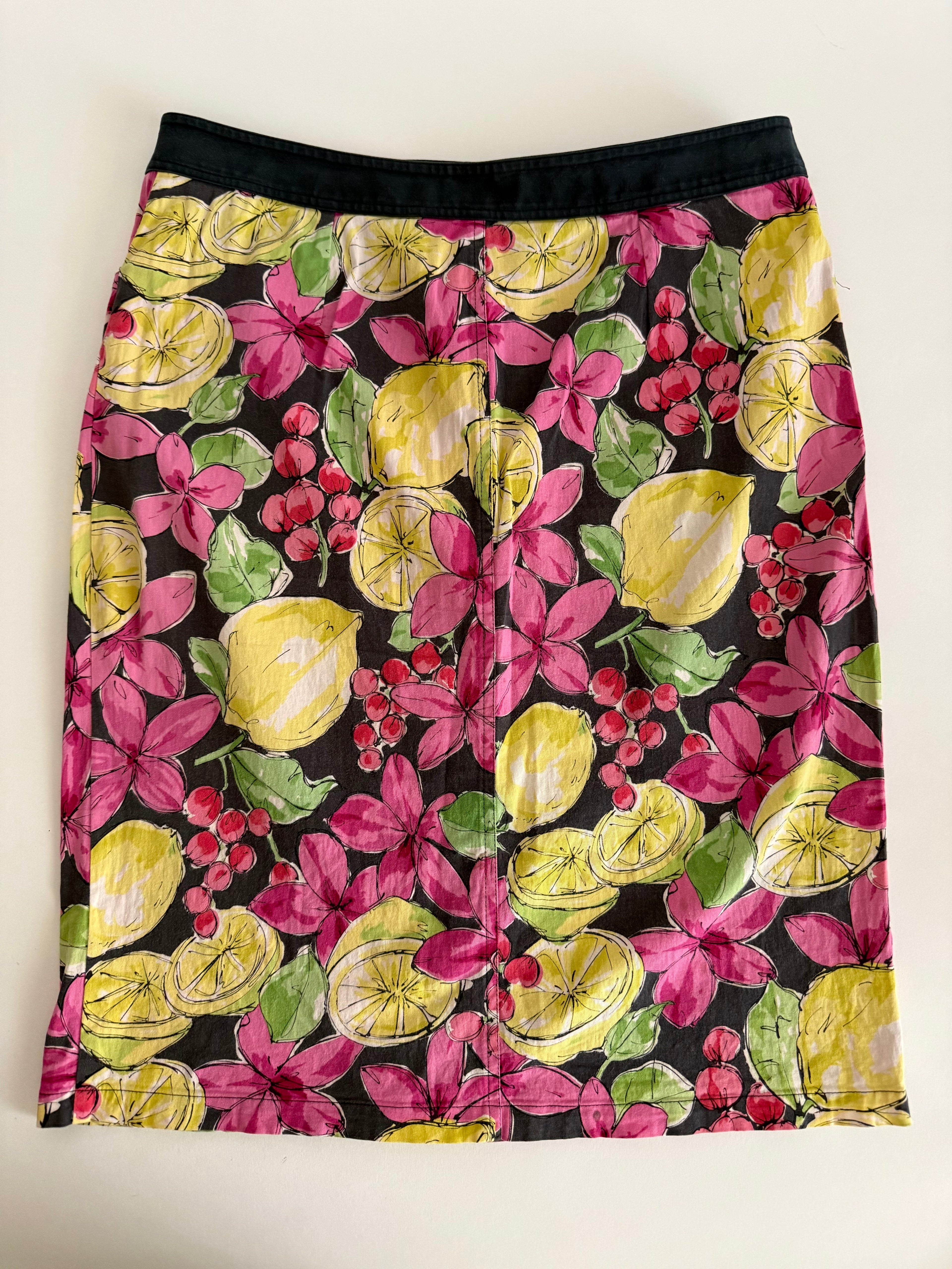 Blumarine summer lemon print vintage skirt