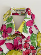 Blumarine top shirt motif lemon open back vintage