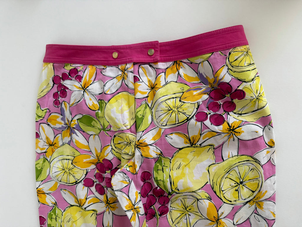 Blumarine capri pants lemon print vintage