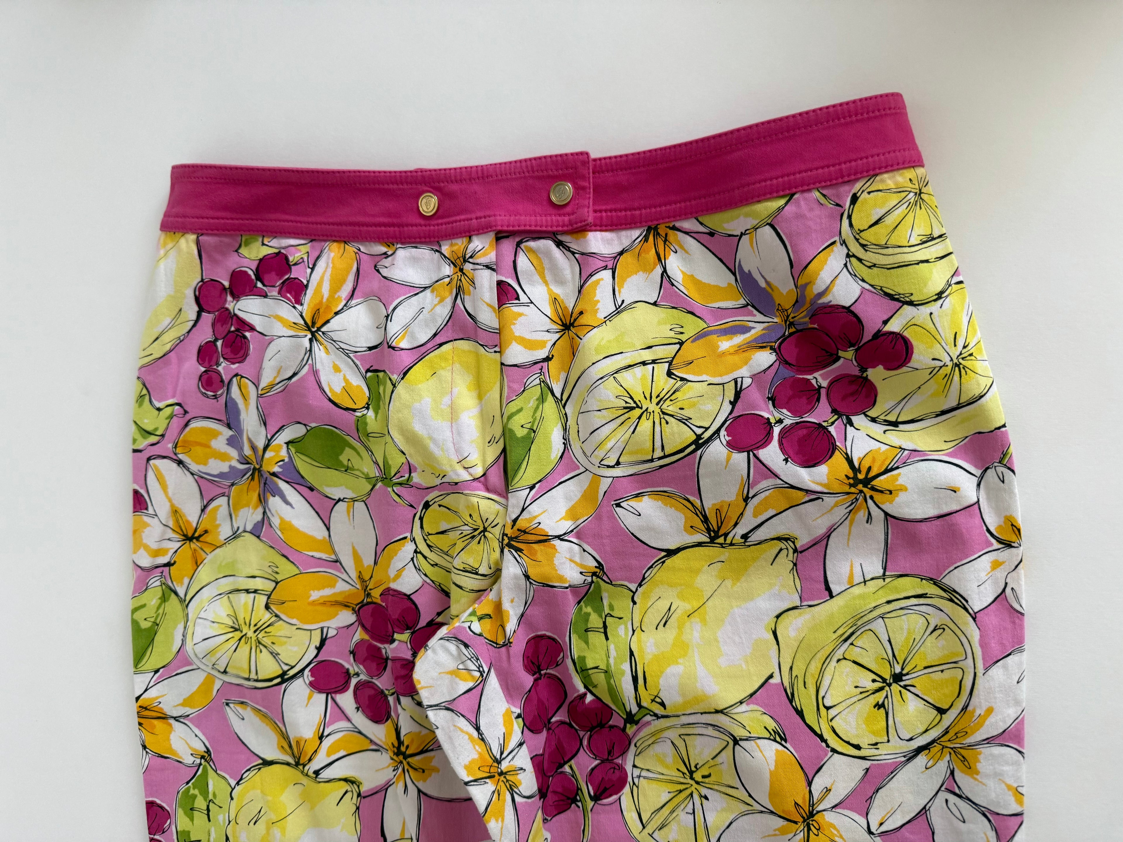 Blumarine capri pants lemon print vintage