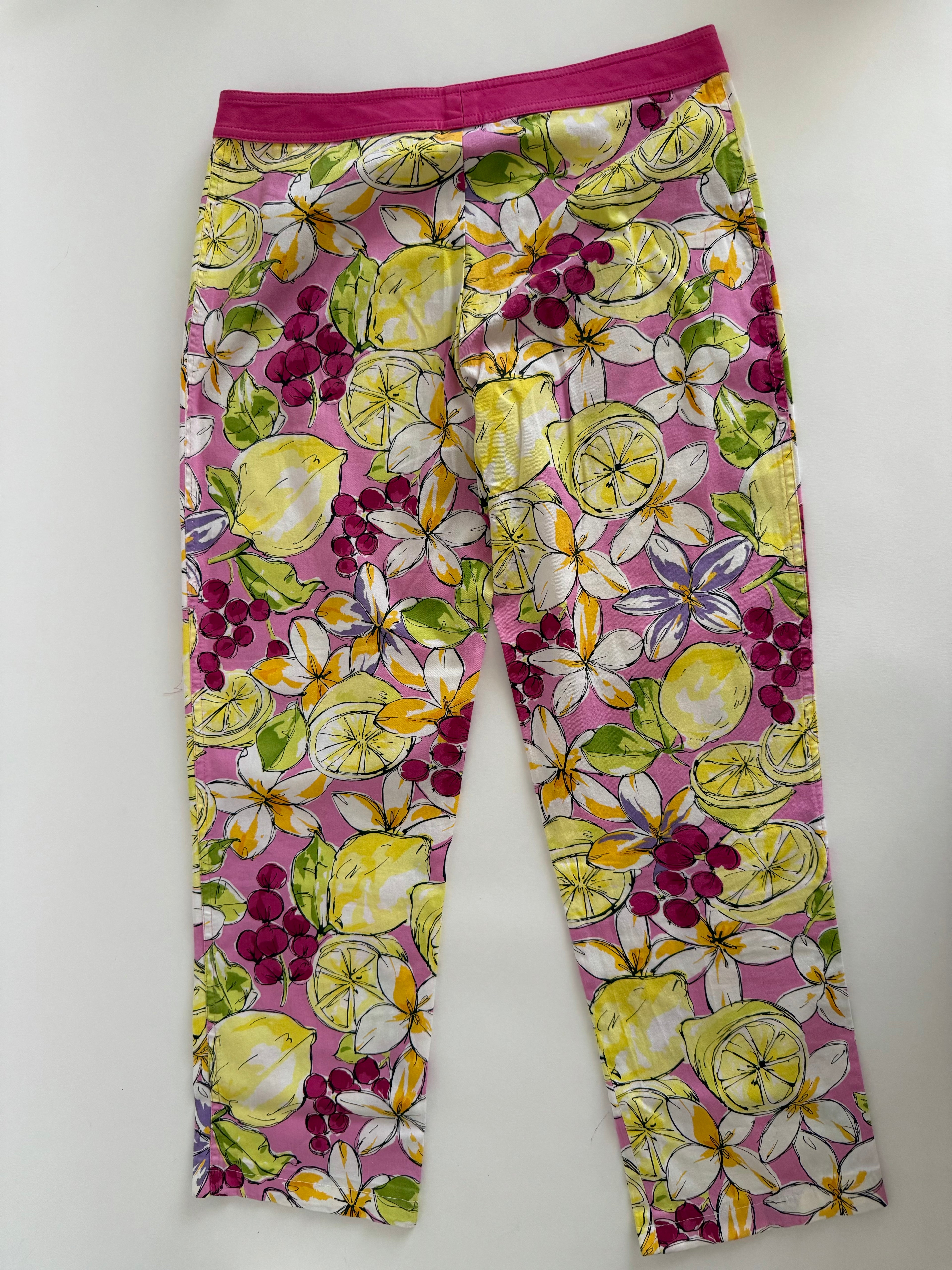 Blumarine capri pants lemon print vintage