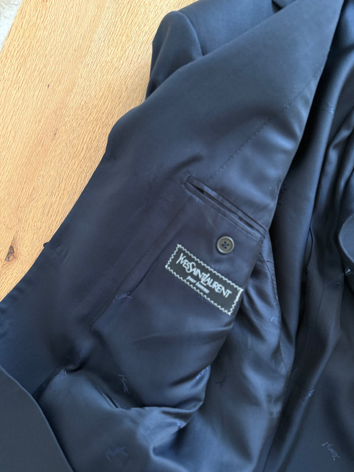 Yves Saint Laurent unisex dark blu blazer buttons 90s