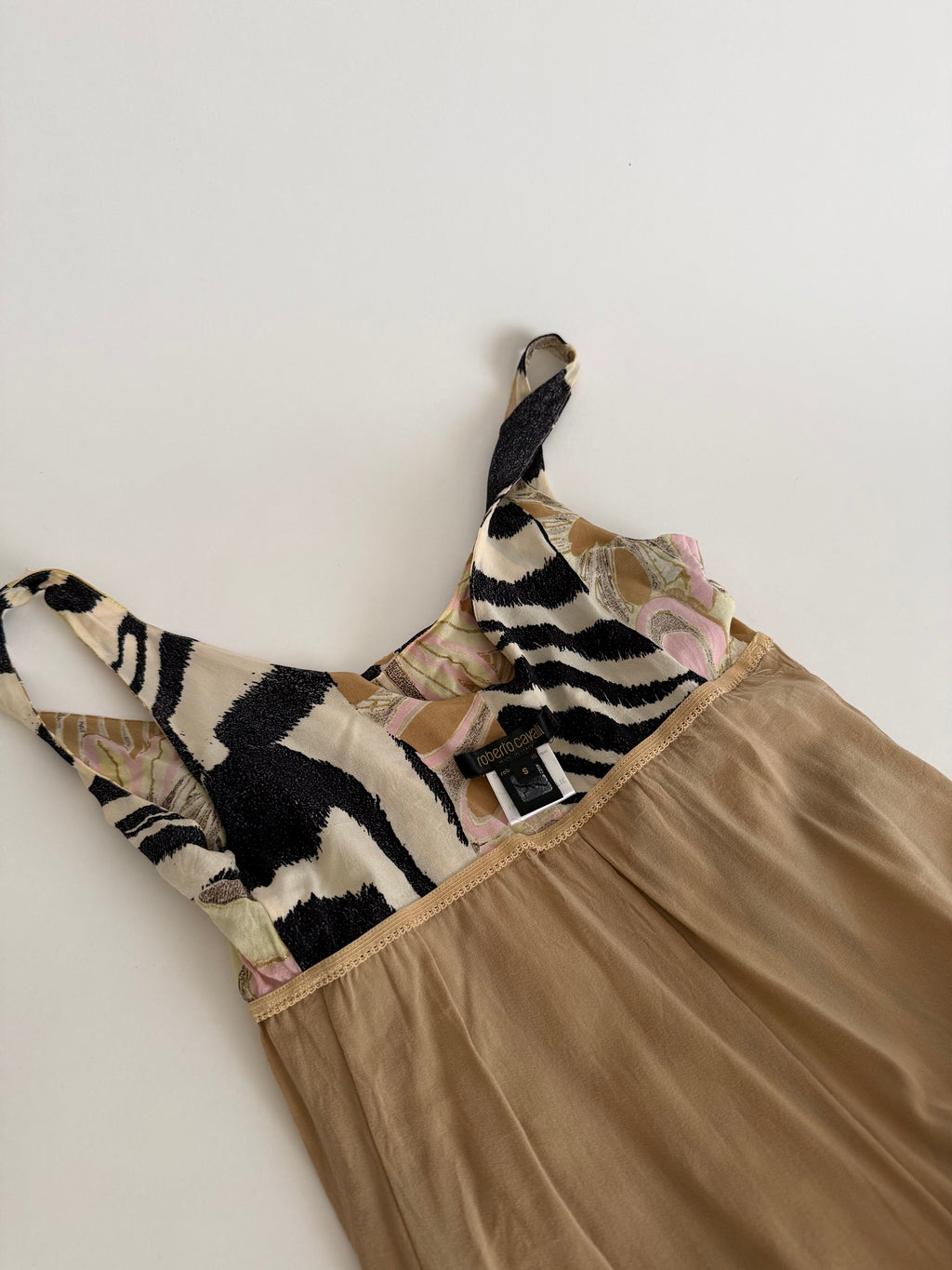 Roberto Cavalli SS 2004 zebra silk knee-length dress