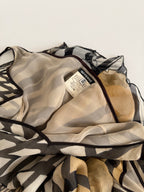 Gianfranco Ferré ruffled asymmetrical vintage silk dress 