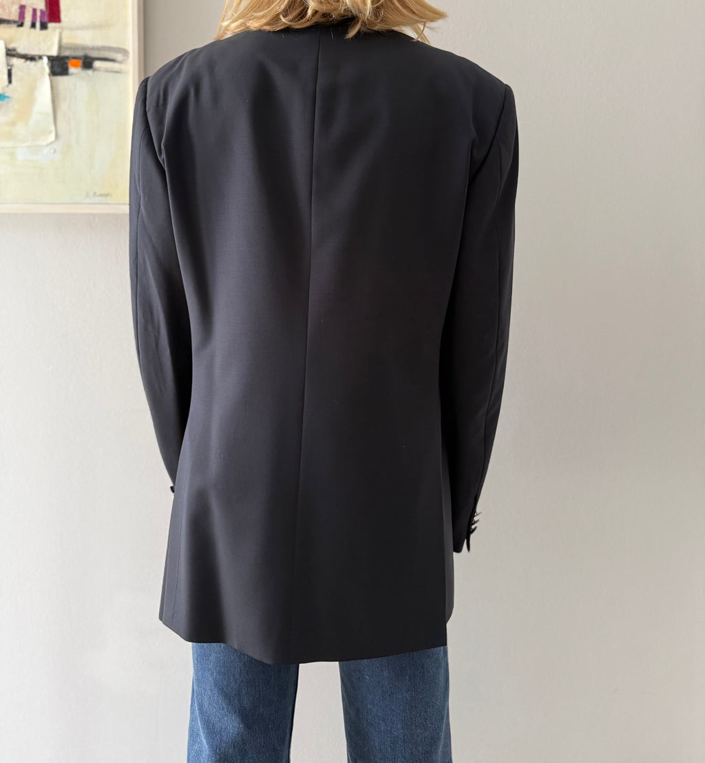 Yves Saint Laurent unisex dark blu blazer buttons 90s