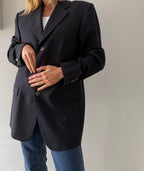 Yves Saint Laurent unisex dark blu blazer buttons 90s