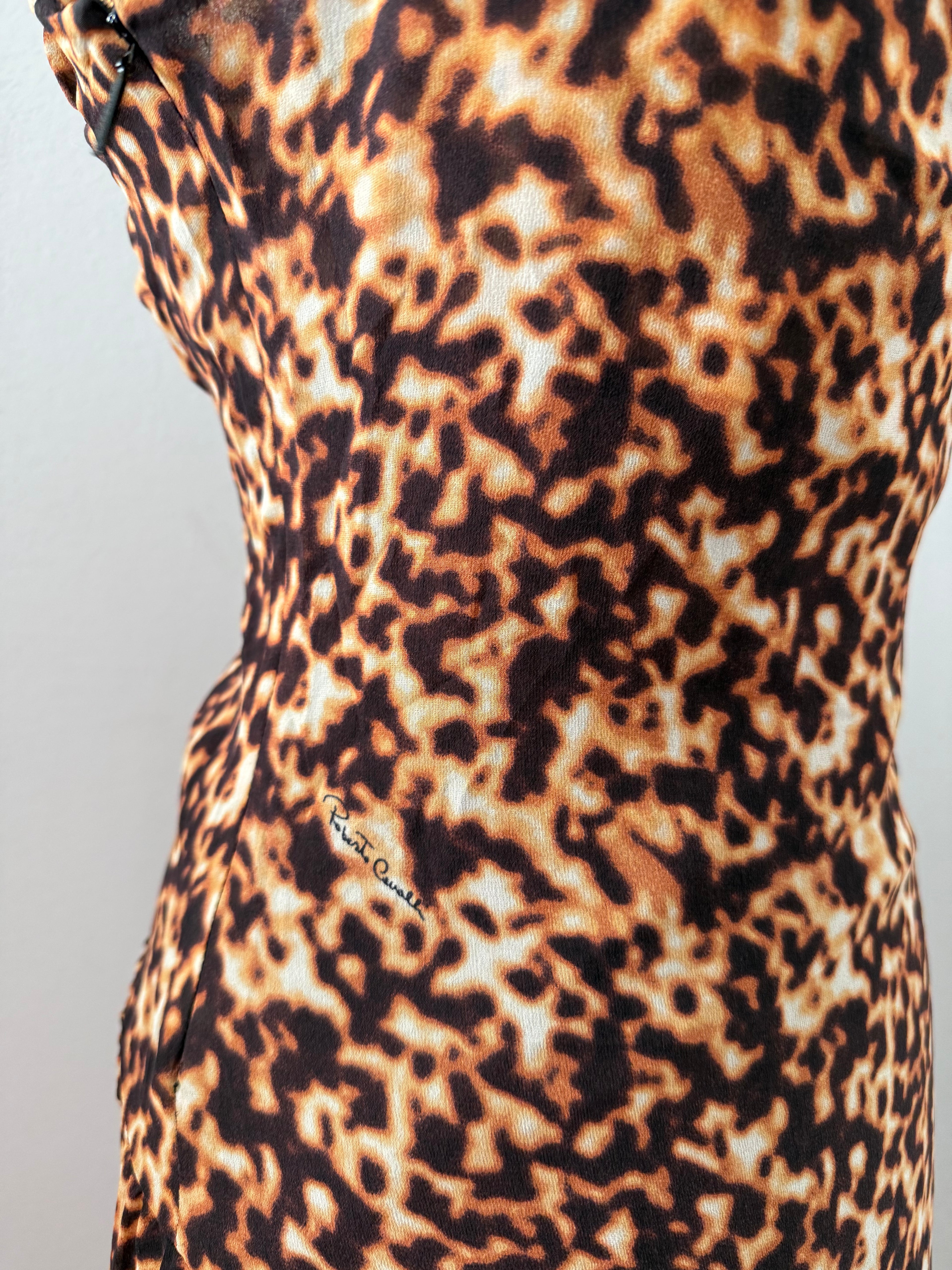 Roberto Cavalli SS 2003 Runway tortoiseshell print silk dress