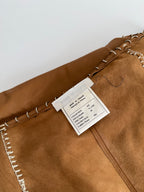 Paco Rabanne SS 2001 Runway leather brown rings skirt