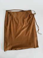 Paco Rabanne SS 2001 Runway leather brown rings skirt
