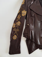 Roberto Cavalli Runway FW 2004 brown leather embellished jacket