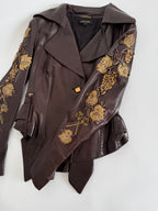 Roberto Cavalli Runway FW 2004 brown leather embellished jacket