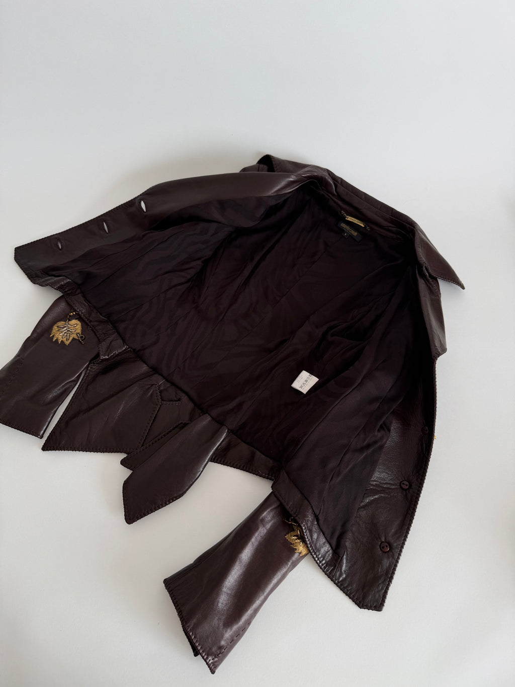 Roberto Cavalli Runway FW 2004 brown leather embellished jacket