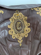 Roberto Cavalli Runway FW 2004 brown leather embellished jacket