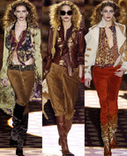 Roberto Cavalli Runway FW 2004 brown leather embellished jacket