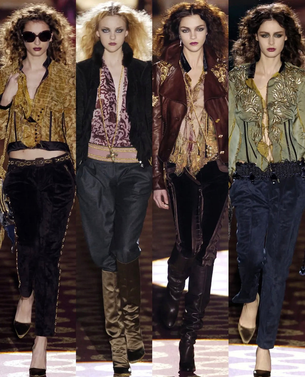 Roberto Cavalli Runway FW 2004 brown leather embellished jacket