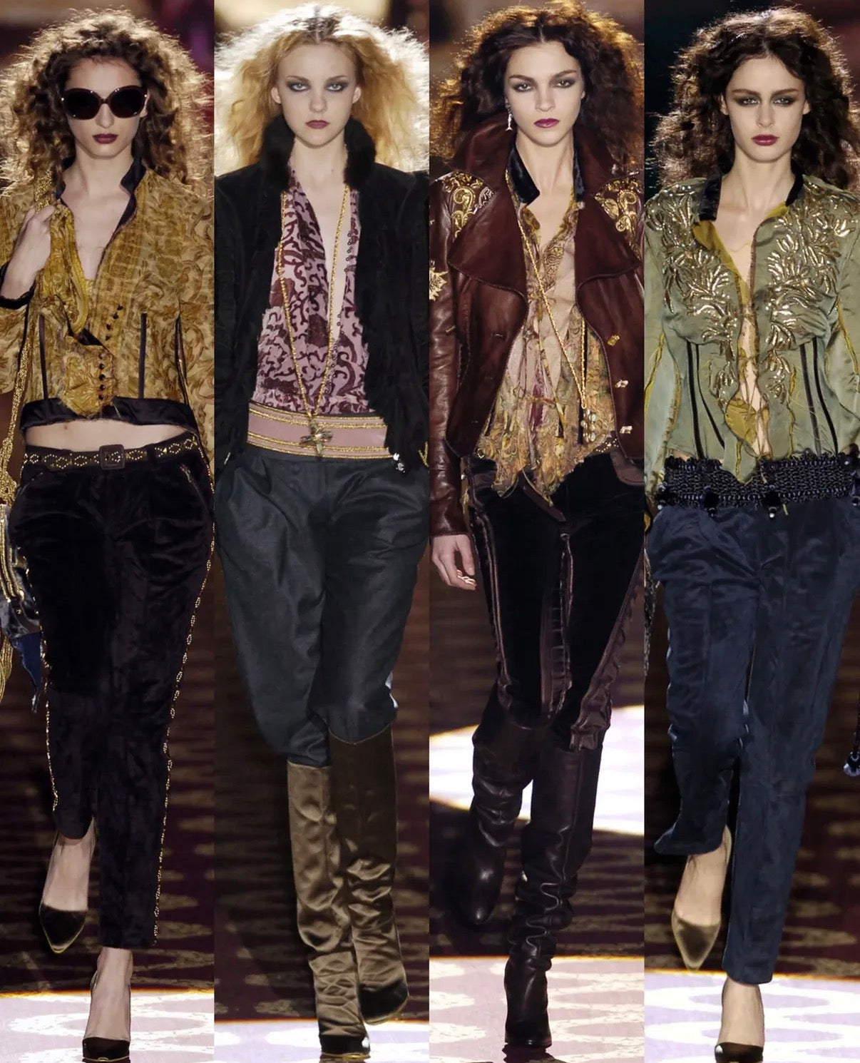 Roberto Cavalli Runway FW 2004 brown leather embellished jacket