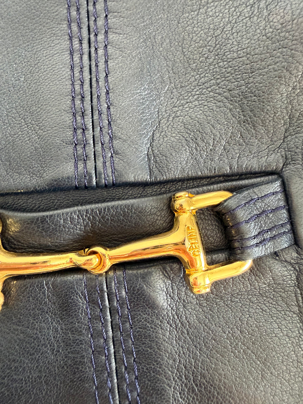 Rare authentic Céline leather navy vest 1970 1980 circa