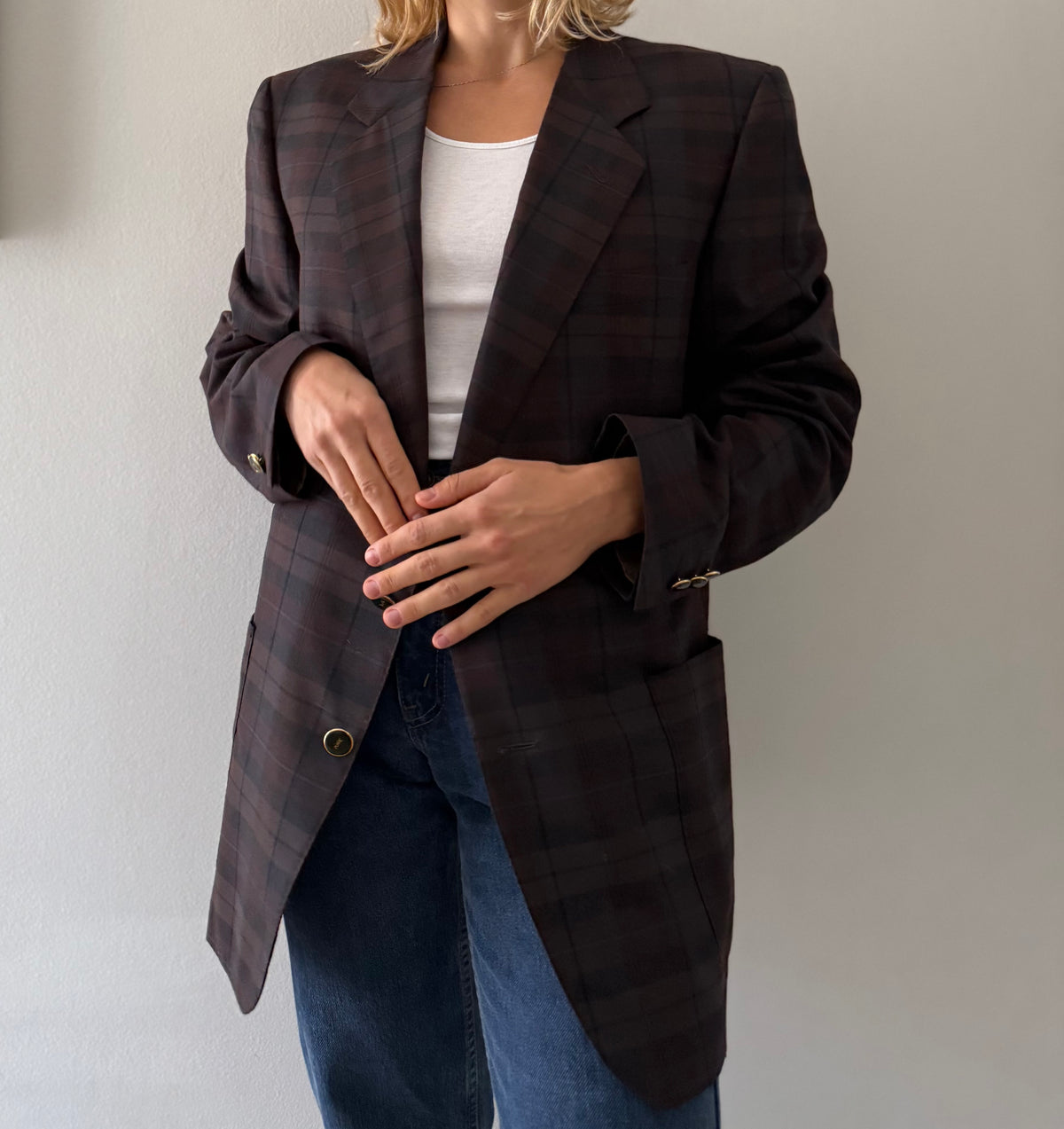 Rare men Yves Saint Laurent 90s wool blazer oversize 