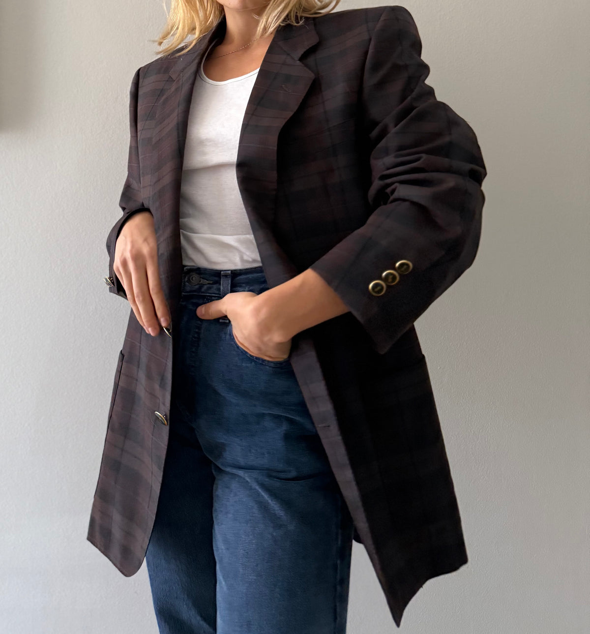 Rare men Yves Saint Laurent 90s wool blazer oversize 