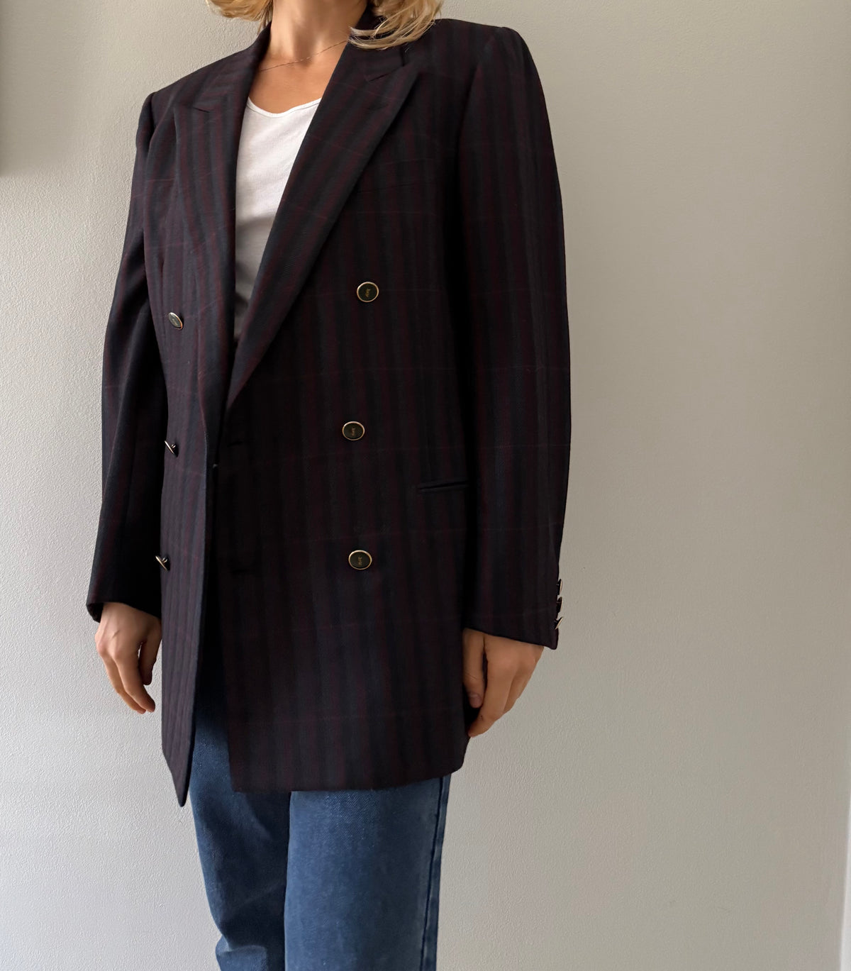 Yves Saint Laurent 90s multicolor wool blazer 