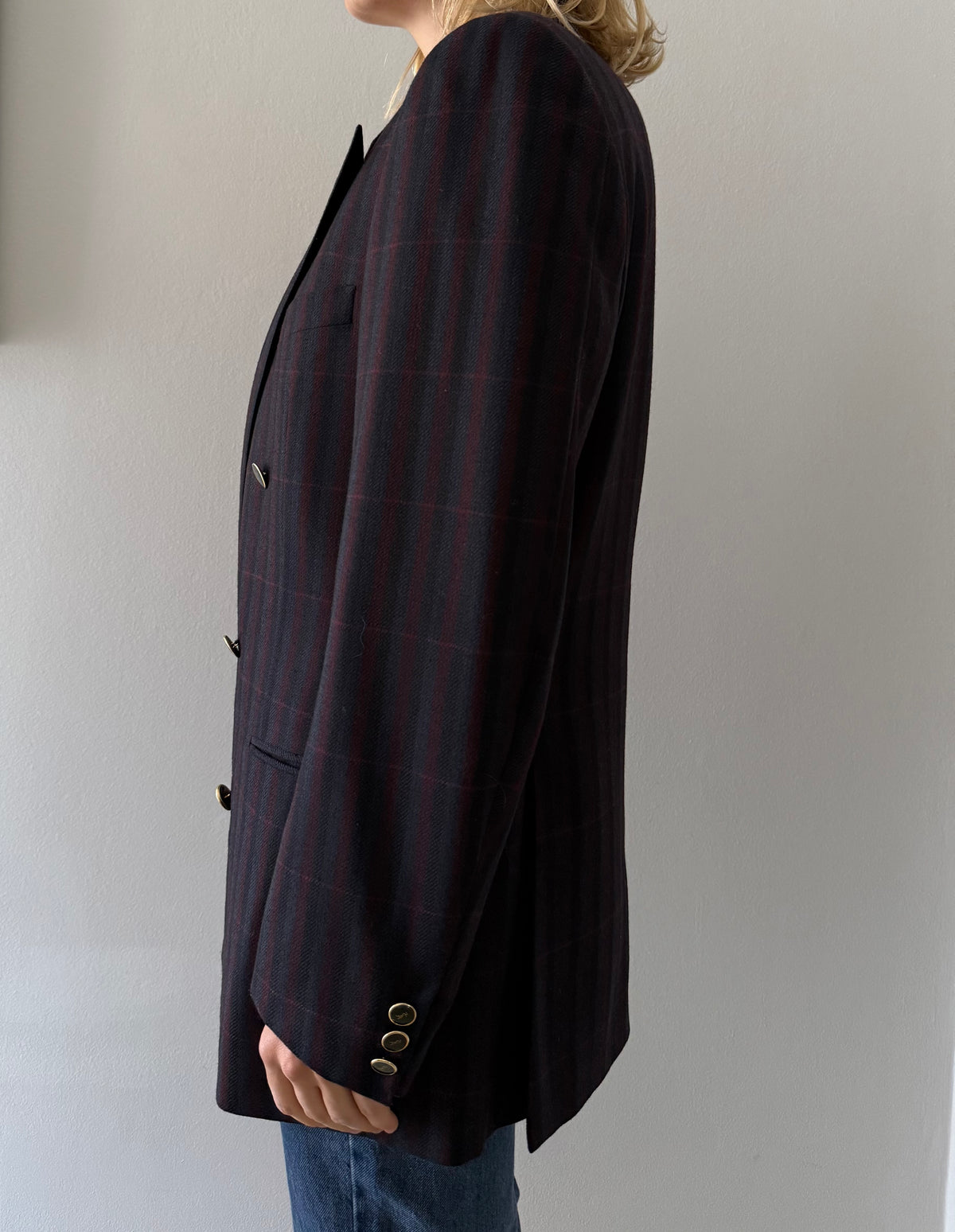 Yves Saint Laurent 90s multicolor wool blazer 