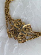 Moschino Moschino FW 1990 gold chain belt tragedy comedy mask vintage Belt Emilia Archive Vintage