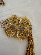 Moschino Moschino FW 1990 gold chain belt tragedy comedy mask vintage Belt Emilia Archive Vintage