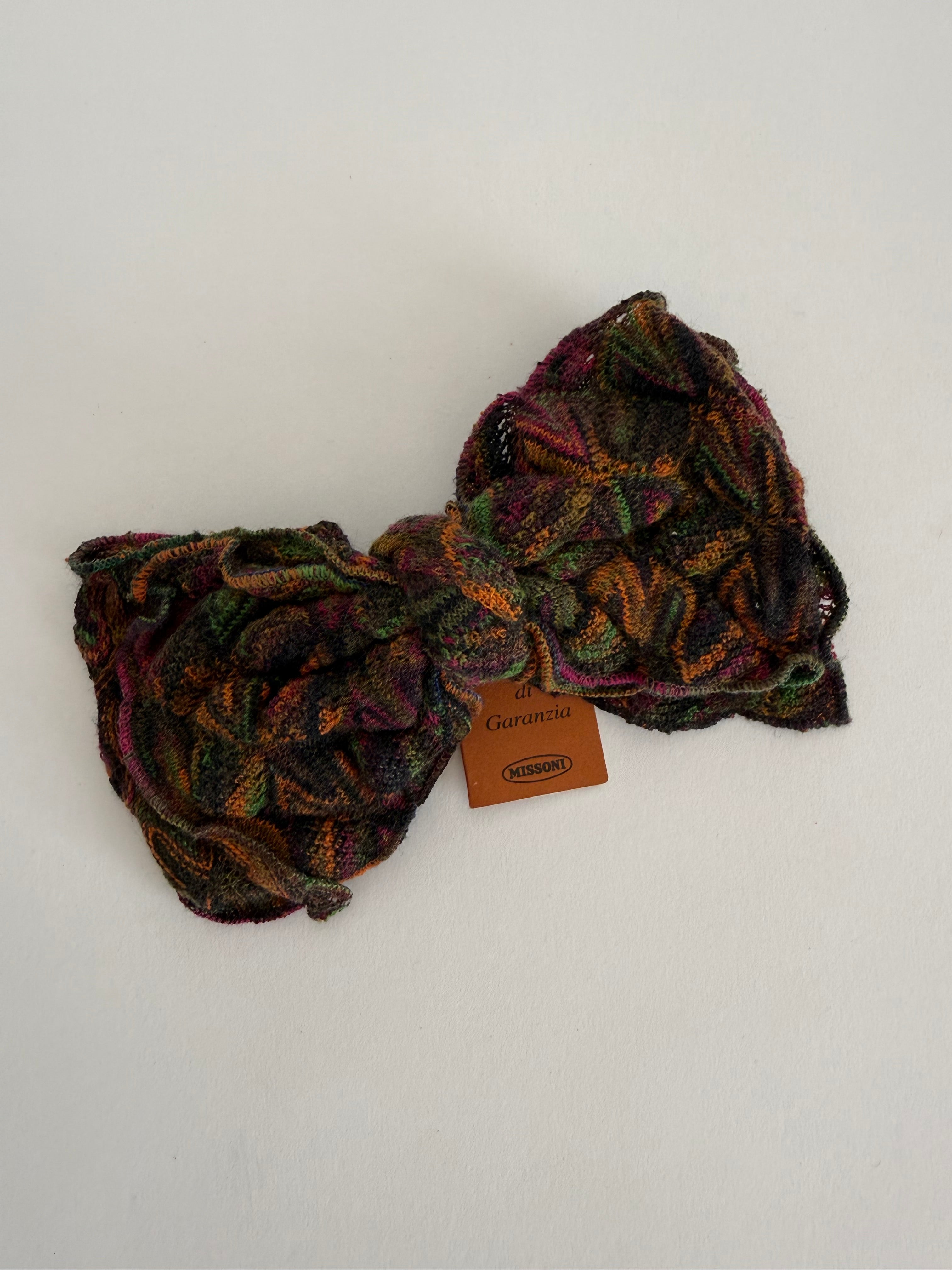 Rare Missoni hair clip vintage multicolored wool 80s 90s