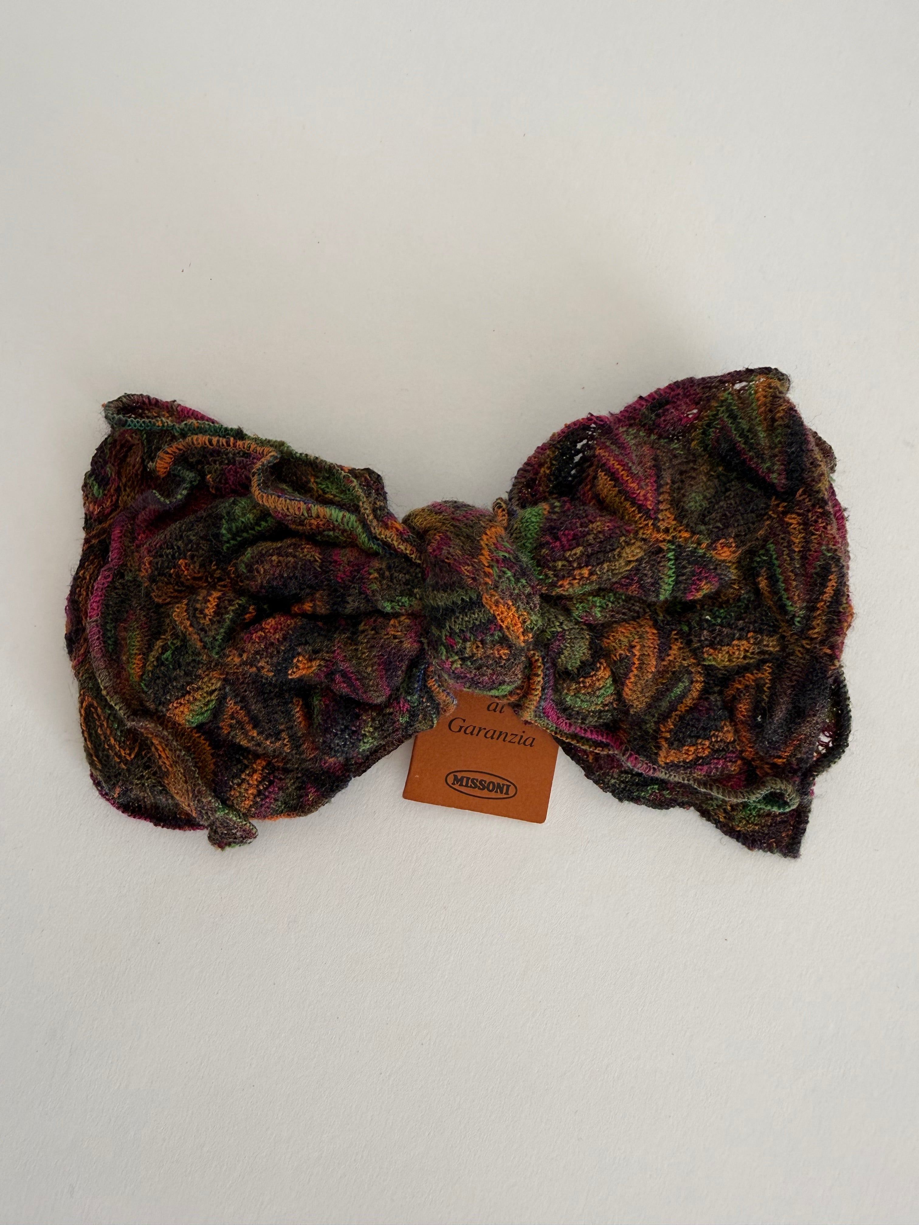 Rare Missoni hair clip vintage multicolored wool 80s 90s
