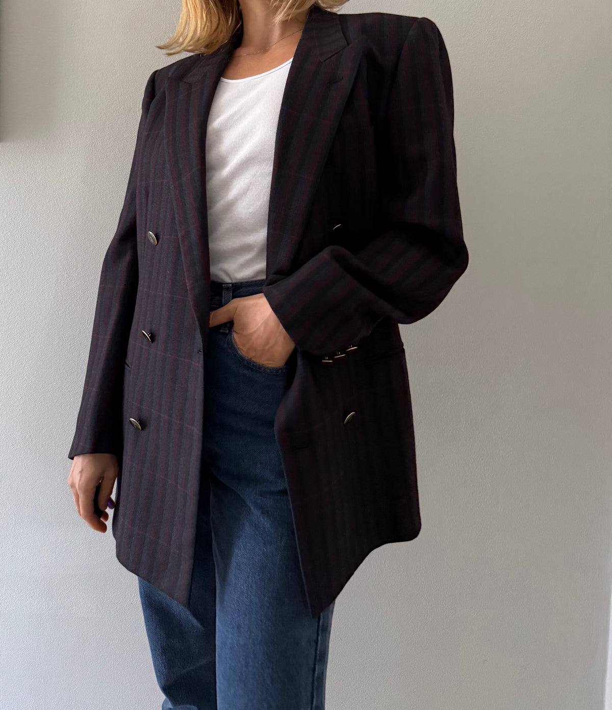 Yves Saint Laurent 90s multicolor wool blazer 