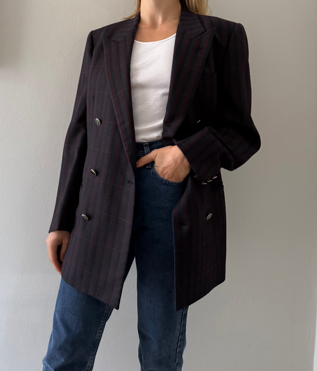 Yves Saint Laurent 90s multicolor wool blazer 