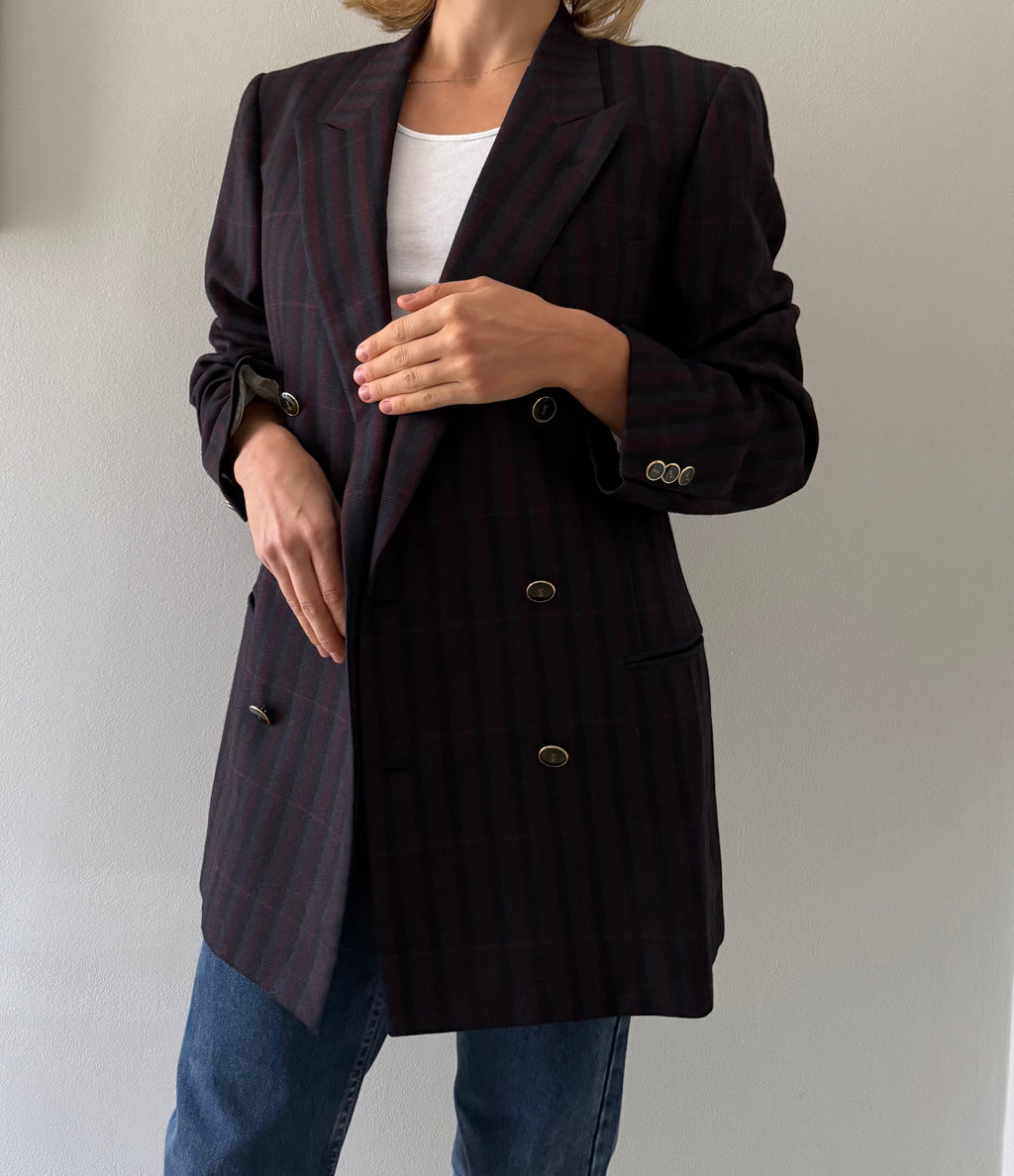 Yves Saint Laurent 90s multicolor wool blazer 