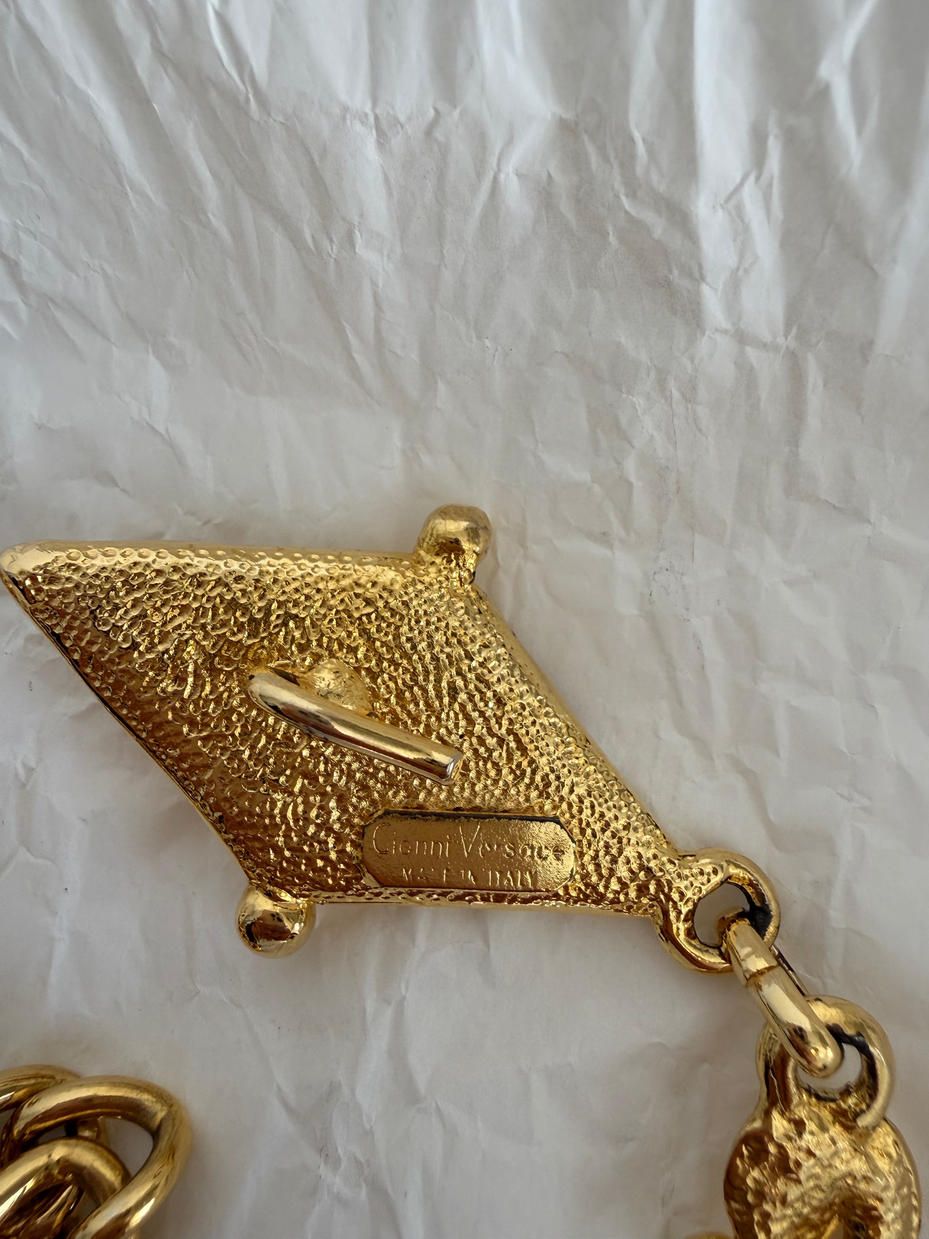 Gianni Versace gold mask belt medusa SS 1992 circa