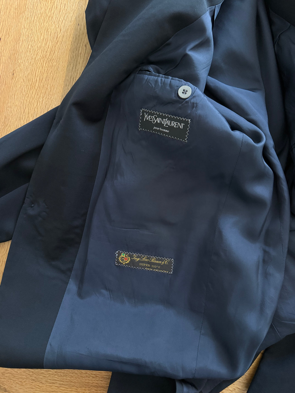 Yves Saint Laurent dark blue wool men blazer 90s