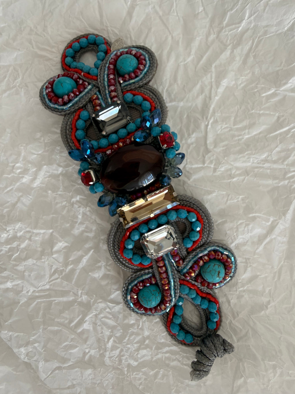 Bracelet multicolor stones beads vintage