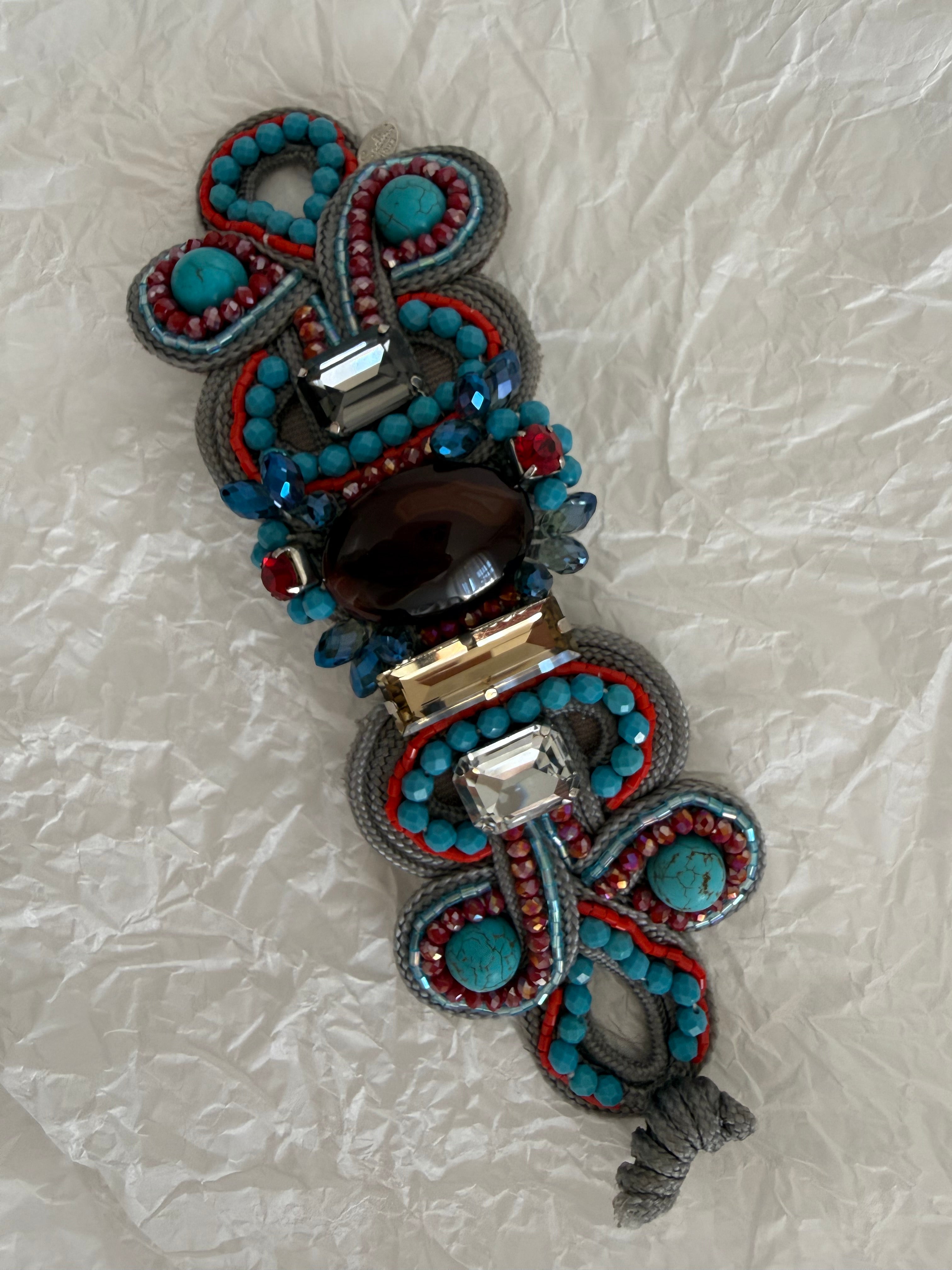 Bracelet multicolor stones beads vintage