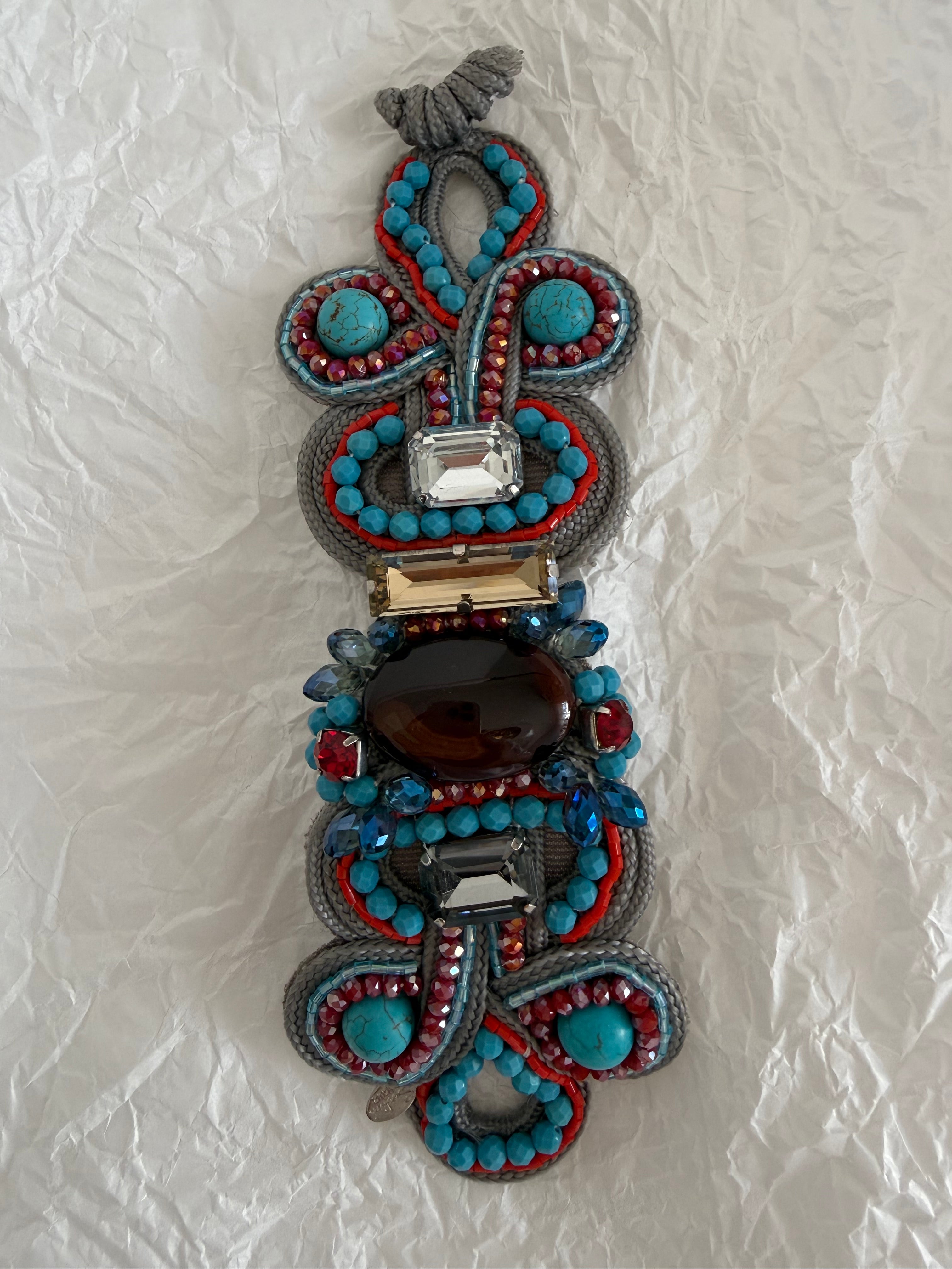 Bracelet multicolor stones beads vintage
