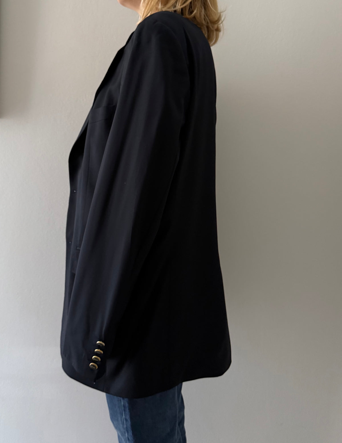 Yves Saint Laurent dark blue wool men blazer 90s