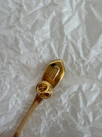 Rare Moschino gold brooch fork & spoon 1989 vintage