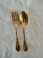 Rare Moschino gold brooch fork & spoon 1989 vintage