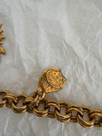 Yves Saint Laurent gold metal belt pendant sea 80s