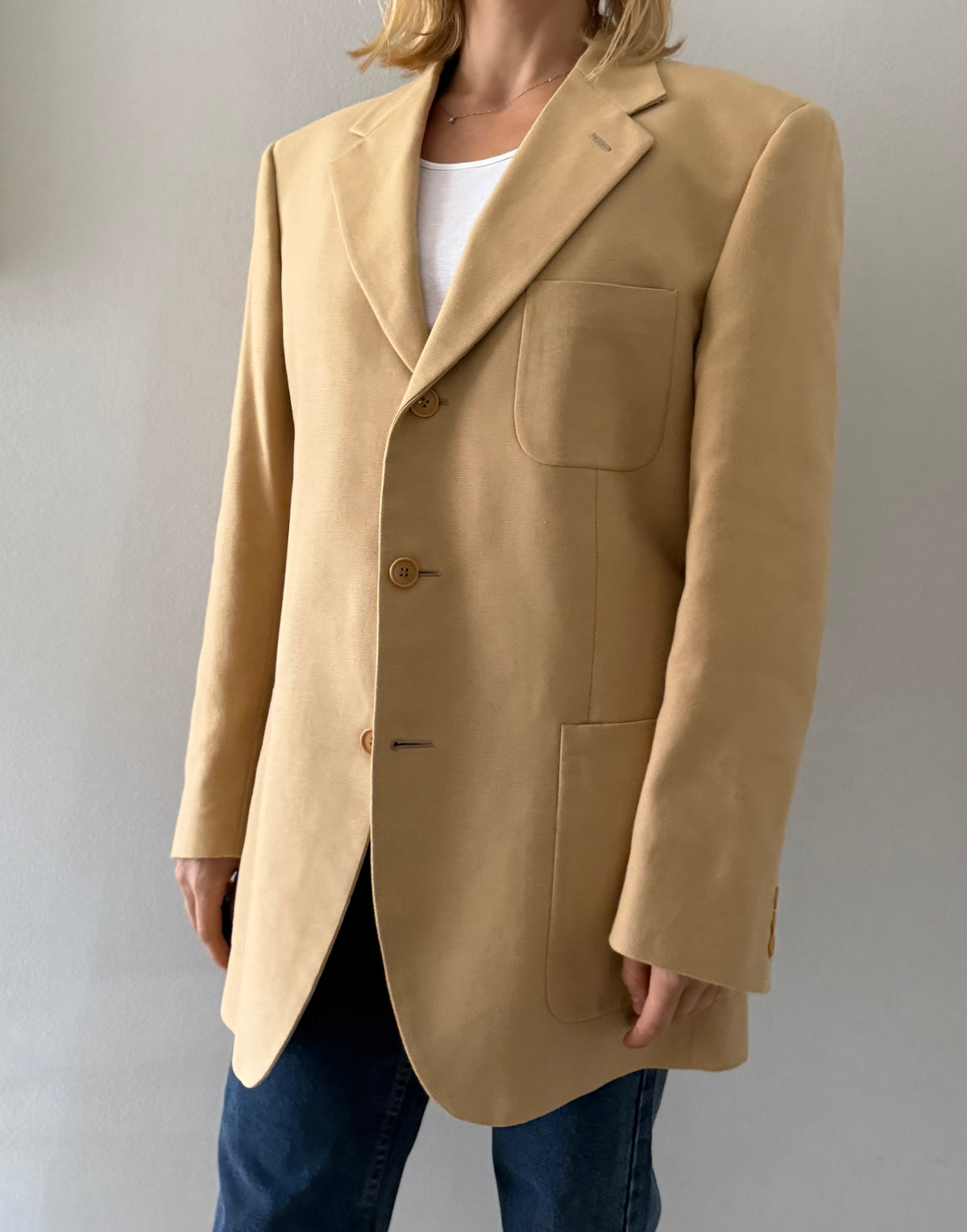 Yves Saint Laurent beige cotton blazer 90s