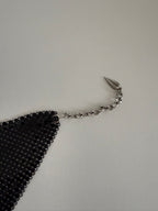 Rare Vintage 70s Whiting & Davis chevron mesh necklace
