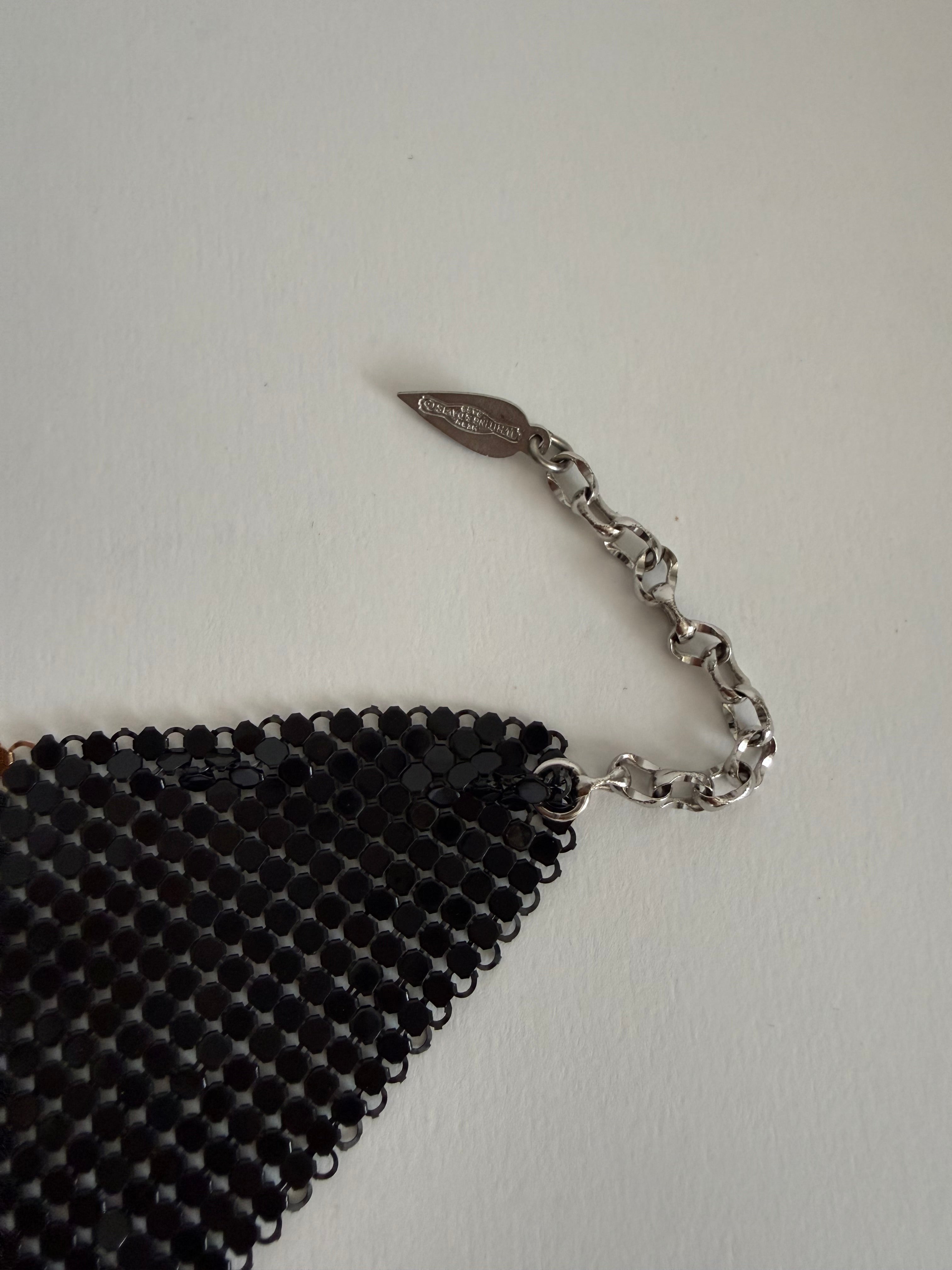 Rare Vintage 70s Whiting & Davis chevron mesh necklace